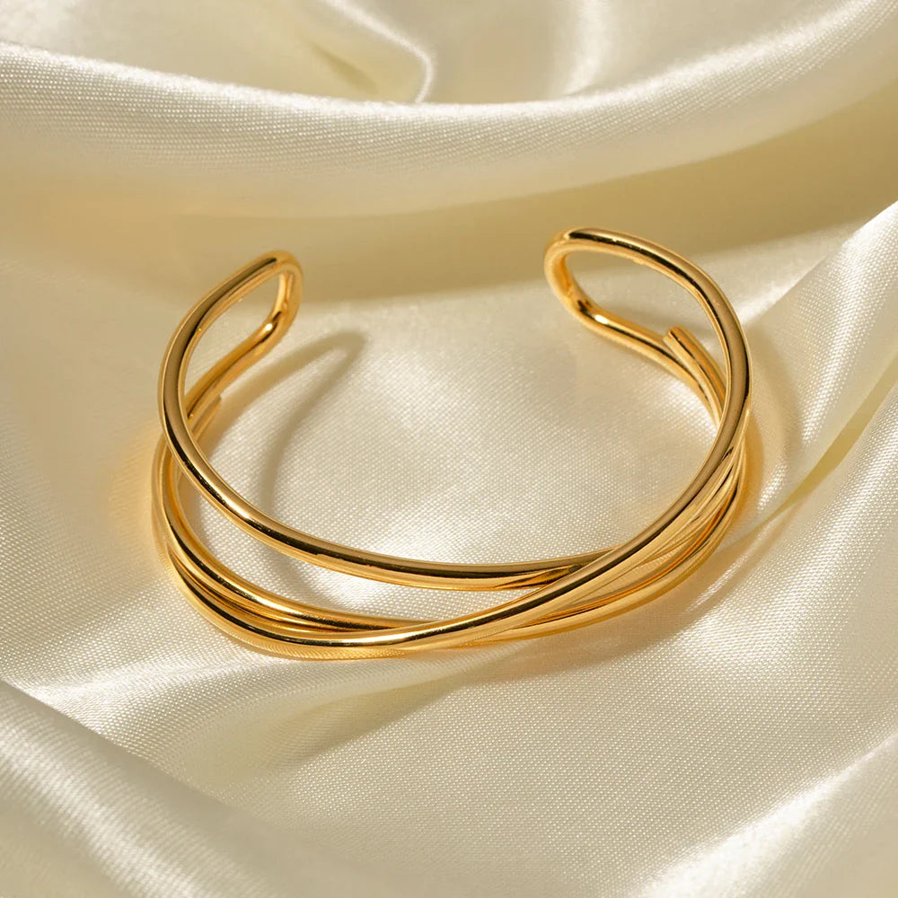 Skanto | 18k Flettet Trio Armring Cuff Armbånd
