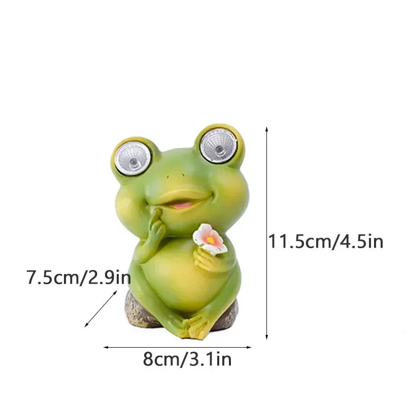 Norvo | NORTHEUINS Harpiks Mini Frosk Figurer Sollys Dekorative Dyrestatuer Landhus Pastoral Hage Landskap Dekor Tilbehør