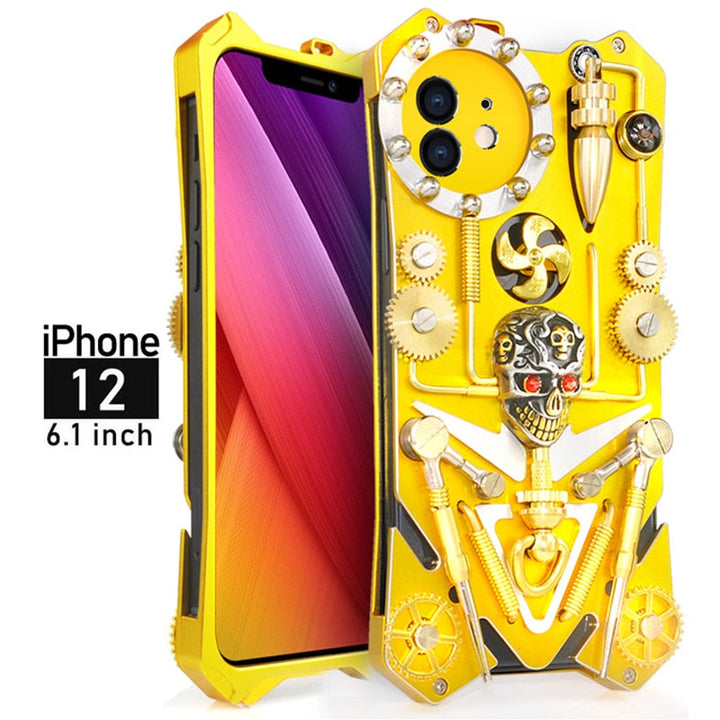 Skanto | Mekanisk Hodeskalle Cyberpunk Stil iPhone Deksel