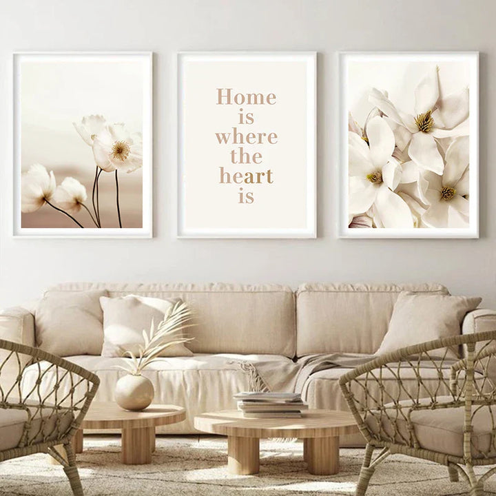 Simple Nature Floral Landscape Gallery Wall Art Fine Art Canvas Prints Minimalist Nordic Pictures for Living Room Scandinavian Home Decor | Skanto