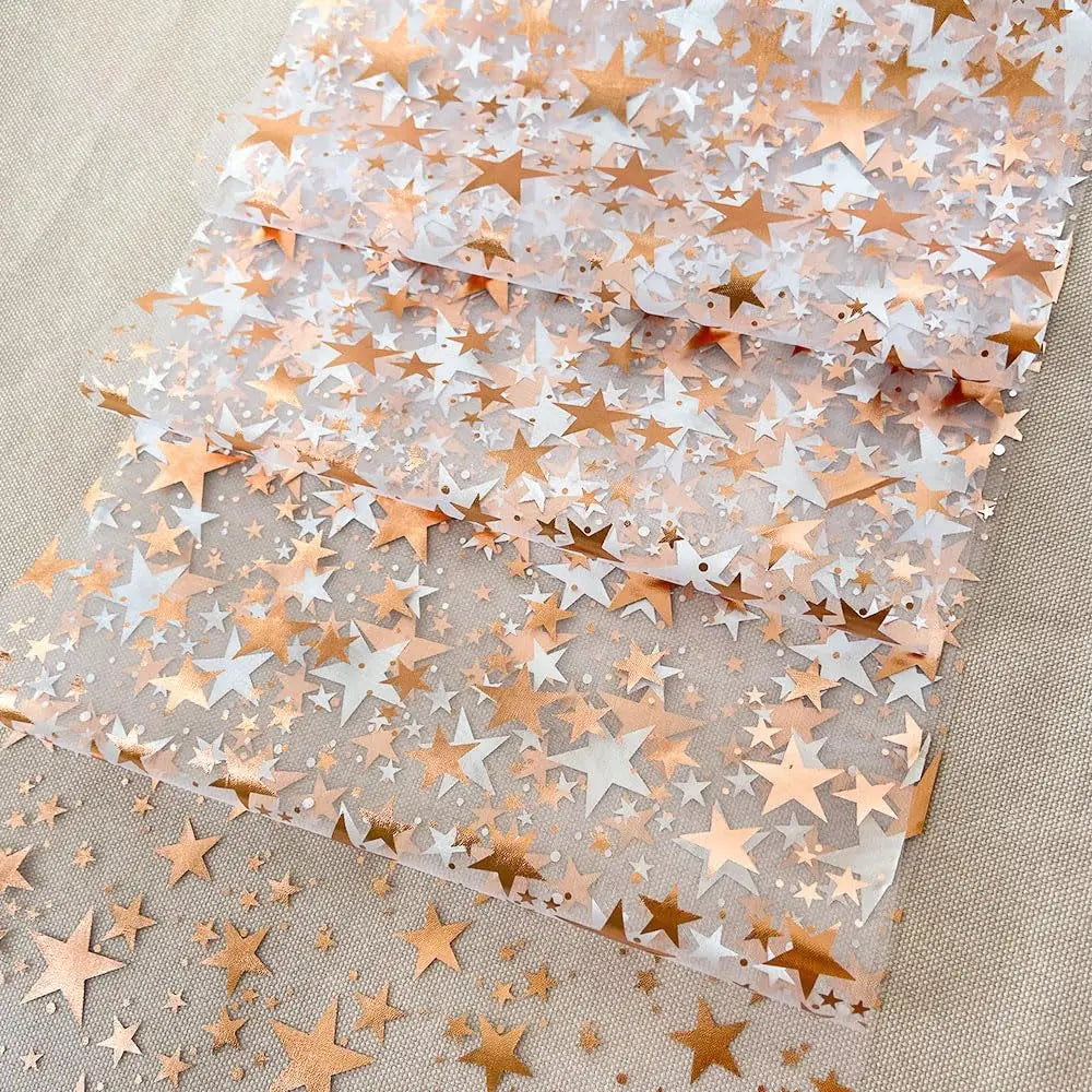 Skanto | Funklende Bordløper "StellaLuxe" | Gull, Roségull eller Sølv | Metallisk Glitrende Nettløper med Stjernesymbolmønster | For Fester & Middagsdekorasjon