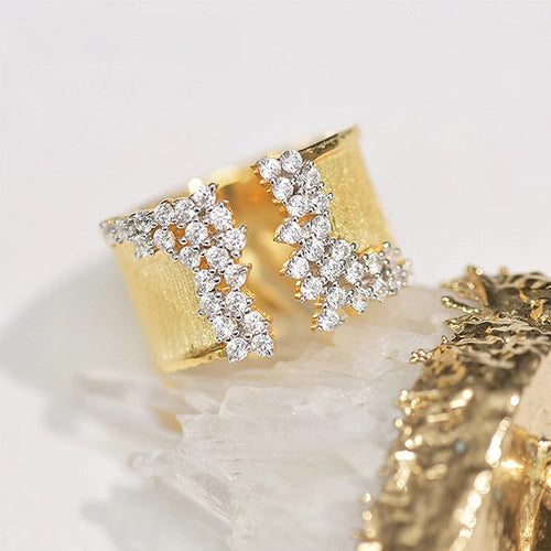 Skanto | Bold Diamond Sparkle Åpen Ring