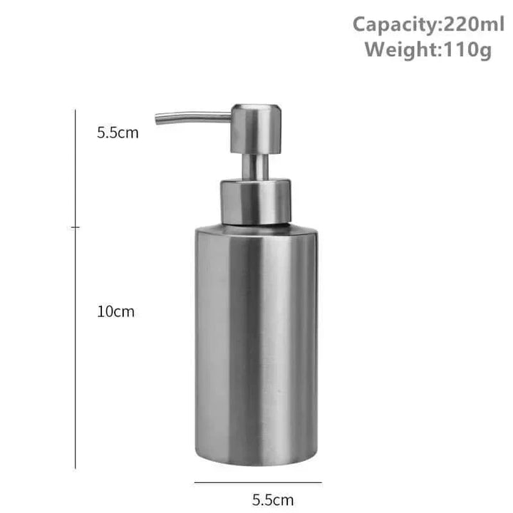 Elegant rustfritt stål håndpumpedispenser 250ml/350ml/550ml