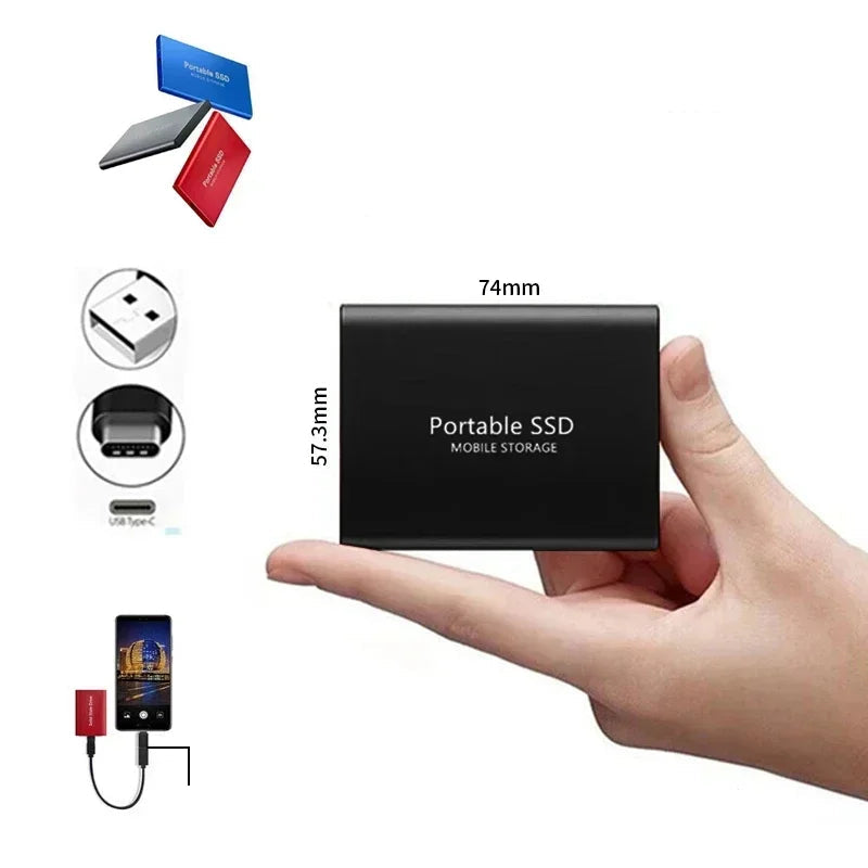 Skanto | Speedora Ultra Ekstern SSD | USB 3.1 Type-C | Opptil 1000 MB/s | 128GB | Kompakt & Støtbestandig