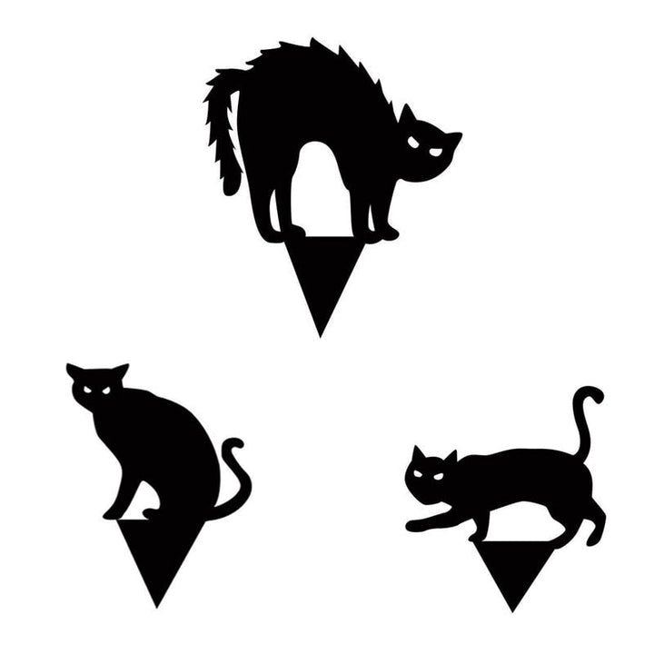 Skanto | 3Pcs Svart Katt Hage Ornamenter