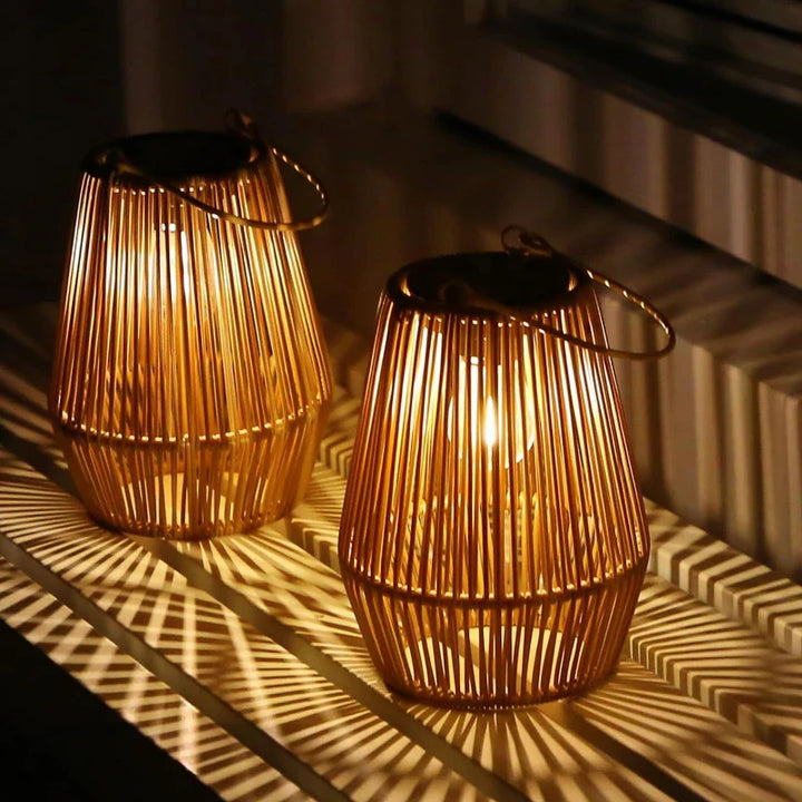 Solar Rattan Lantern Skanto