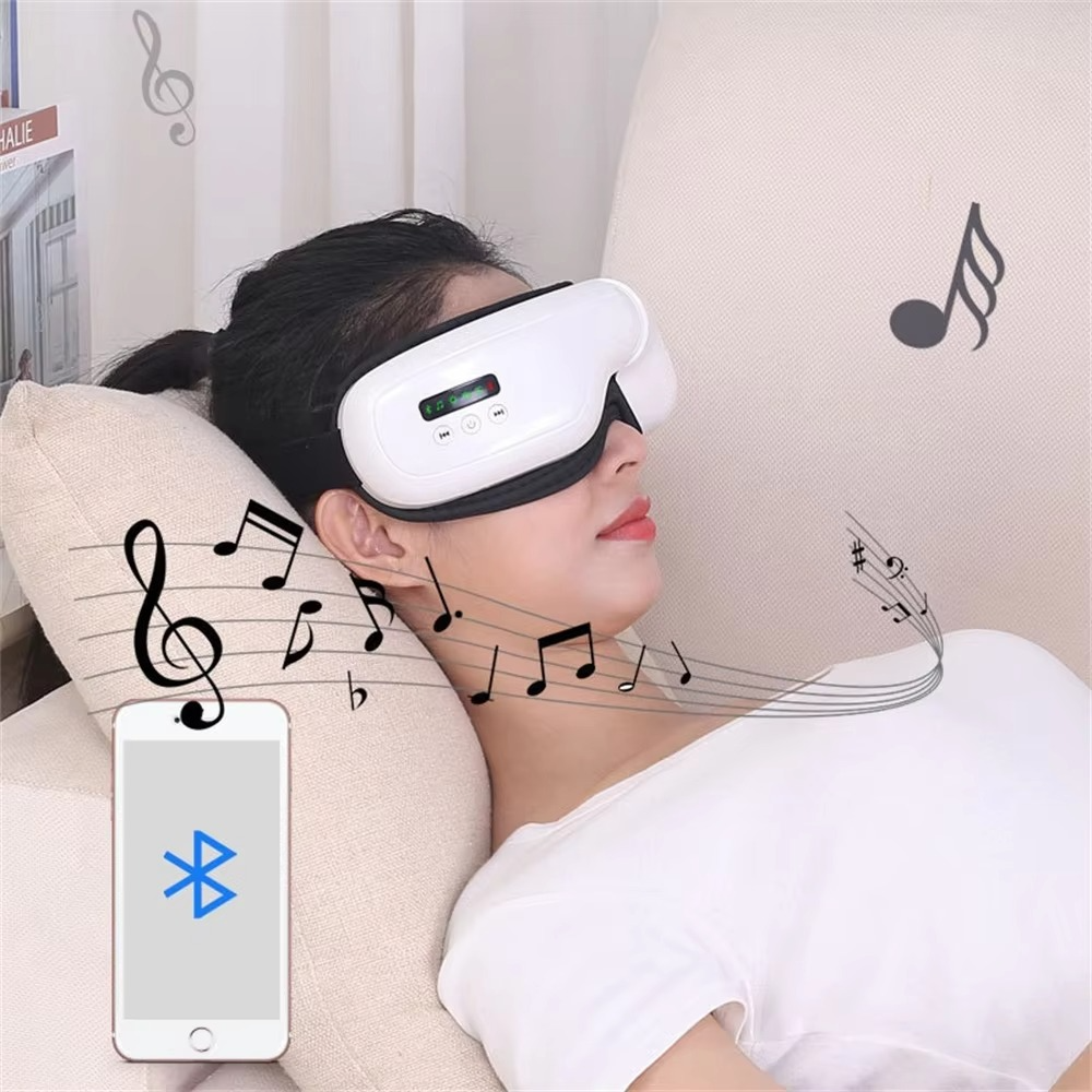 Skanto | Oppvarmet lufttrykk øymassasje med vibrasjon, Bluetooth-musikk og varm kompress