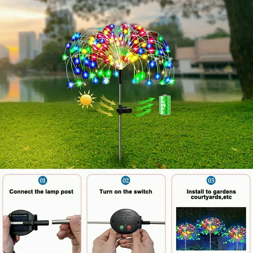 LED Solar Fyrverkeri Fe Utendørs Sti Lys | Skanto