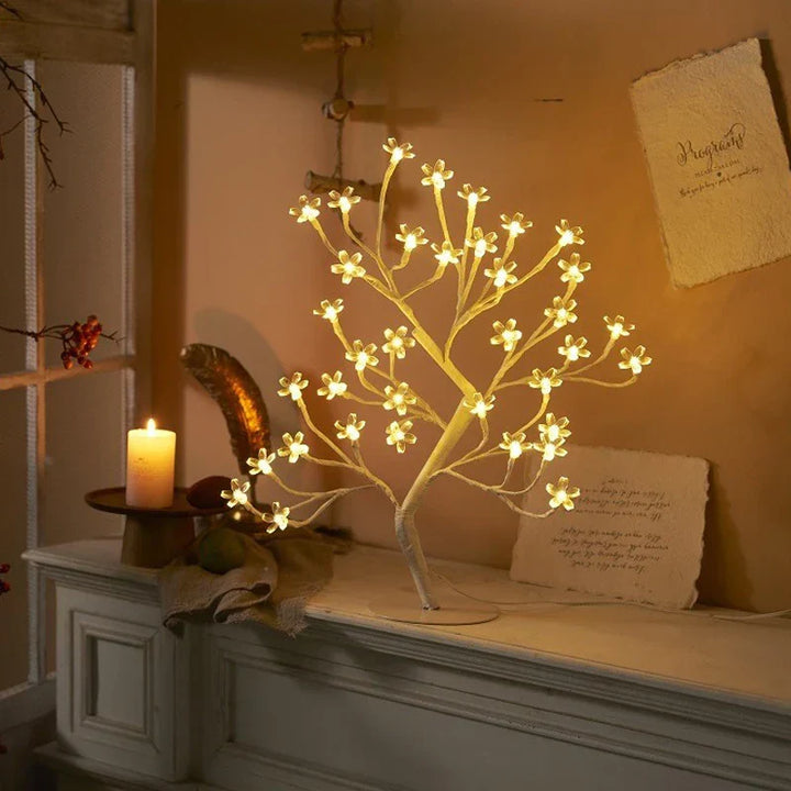 LED Blossom Tree Lampe – Kirsebærblomst Design for Stue og Soverom Dekorasjon | Skanto