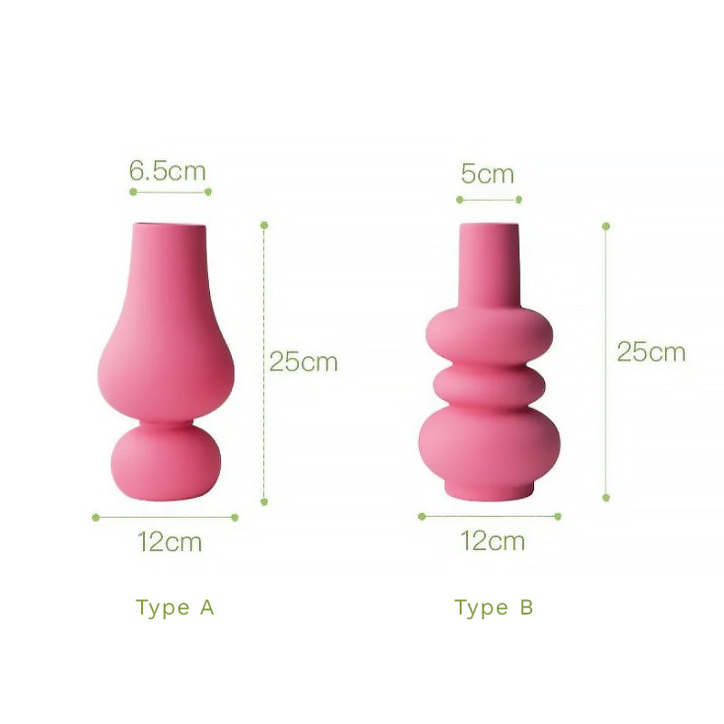 Livlig rosa keramikk vase | Skanto