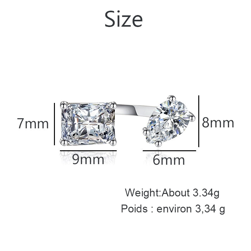 Skanto | Vann Dråpe Zircon Chic Justerbar Ring
