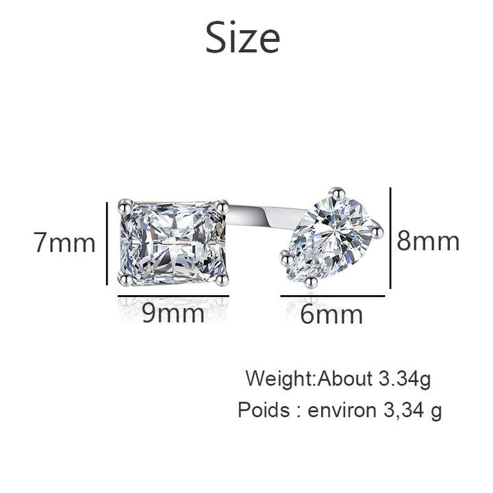 Skanto | Vann Dråpe Zircon Chic Justerbar Ring