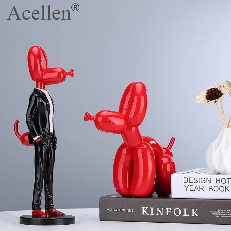 Skanto Ballon Hund Statue Harz Skulptur Hjem Decor Moderne Nordic Hjem Dekorasjon Tilbehør for Stue Dyr Figurer