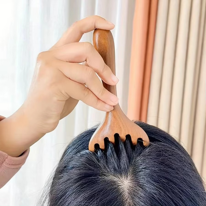 Skanto | Sandeltre Gevir-formet Gua Sha Hodebunnmassasje