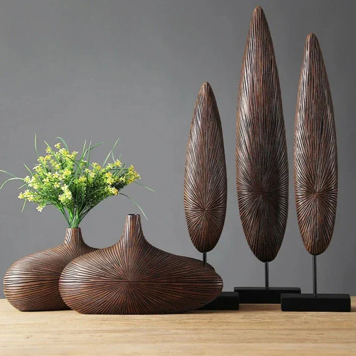 Skanto | ClayAura Sahara Skulpturert Vase | Håndlaget | Moderne Dekor for Hjem | Elegant Design