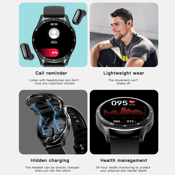Skanto | To i én smartklokke med Bluetooth-ørepropper