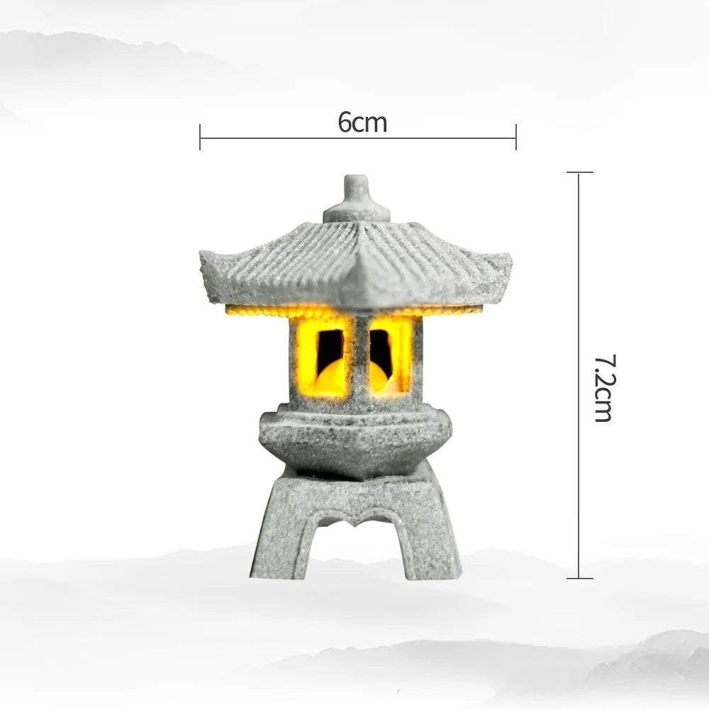 Skanto | Mini-Pagoda ZenStone | Sandstein Dekorasjon | For Hage, Bonsai & Zen Oaser | Håndlaget