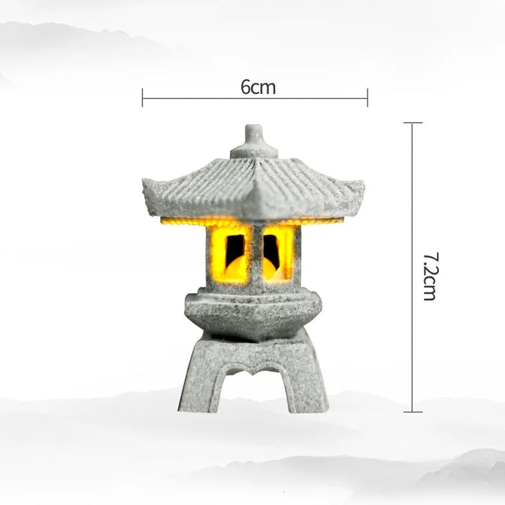Skanto | Mini-Pagoda ZenStone | Sandstein Dekorasjon | For Hage, Bonsai & Zen Oaser | Håndlaget