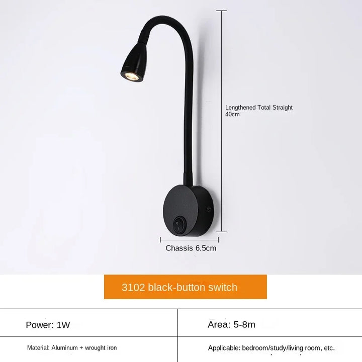Skanto | Allsidig LED Vegglampe: Moderne, Fleksibel, Perfekt for å Lese i Sengen