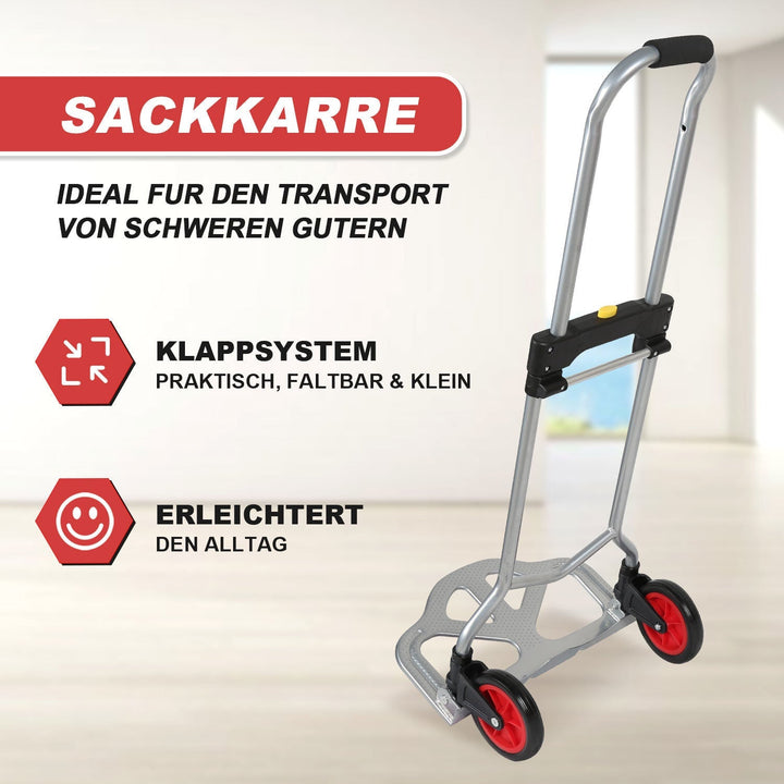 Sekkevogn Sammenleggbar transportvogn 60 kg Lastkapasitets | Skanto