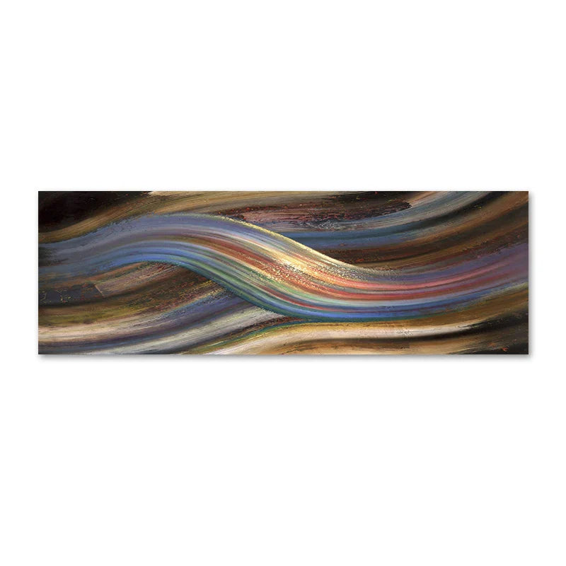 Rainbow Abstract Wall Art Fine Art Canvas Print Wide Format Modern Colors Pictures For Above Bed or Above Living Room Sofa | Skanto