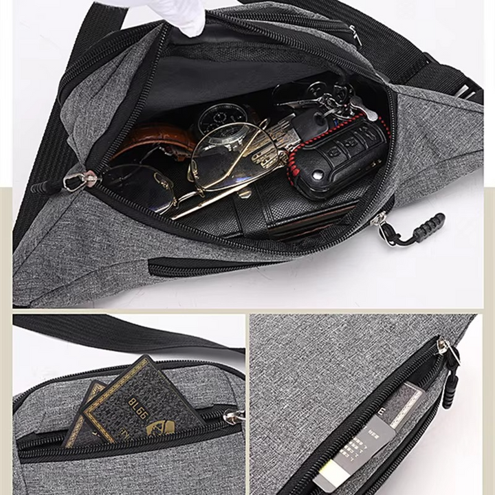 Skanto | Unisex Vanntett Lærveske for Midje og Crossbody for Friluftsliv