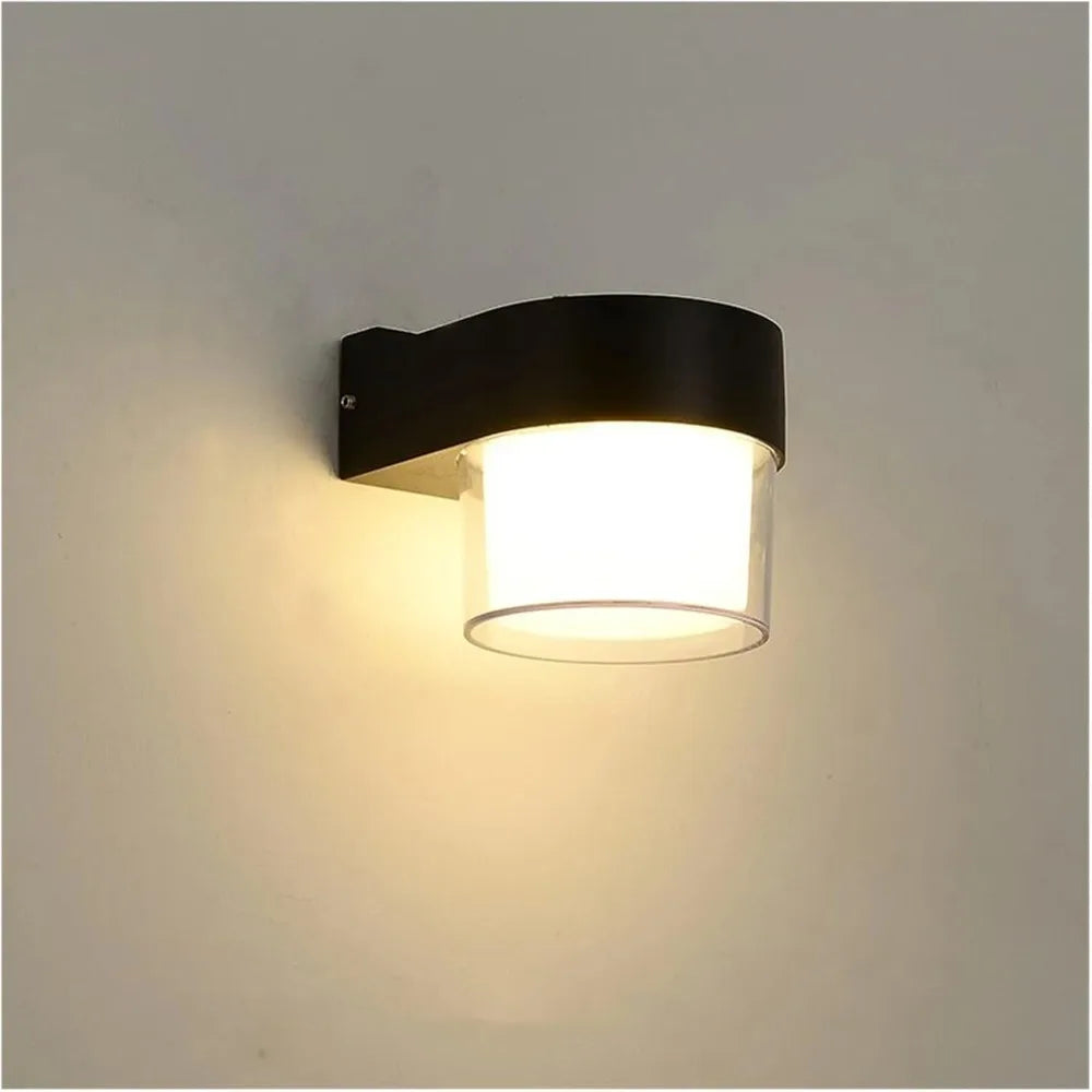 Skanto | AuroBeam LED utendørs vegglampe | Vanntett IP65 | Moderne design for balkong, hage og inngang | 9W / 18W