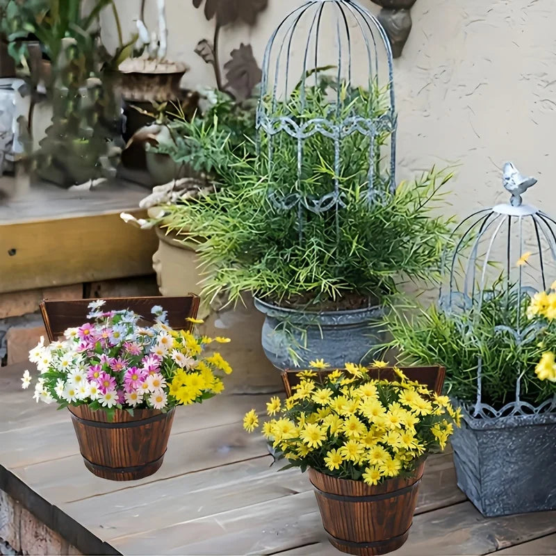 Klassiske hageblomsterpotter med trelook Skanto