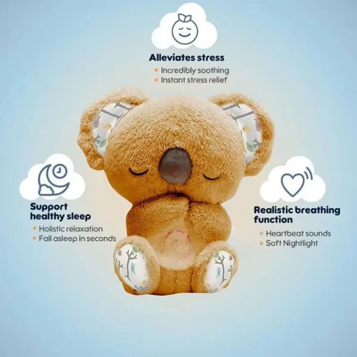 Skanto | Koseklump Koala Plush Søvnkamerat med Mild Glød og Beroligende Lyder