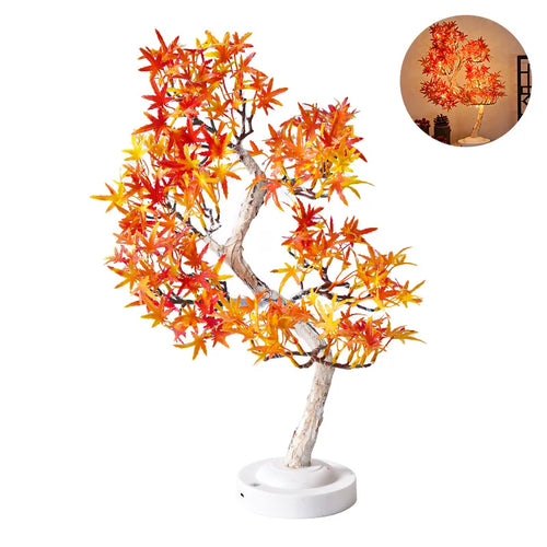 LED Maple Leaf Bonsai Tree Night Light – Dekorativ Bordlampe for Stue og Soverom | Skanto