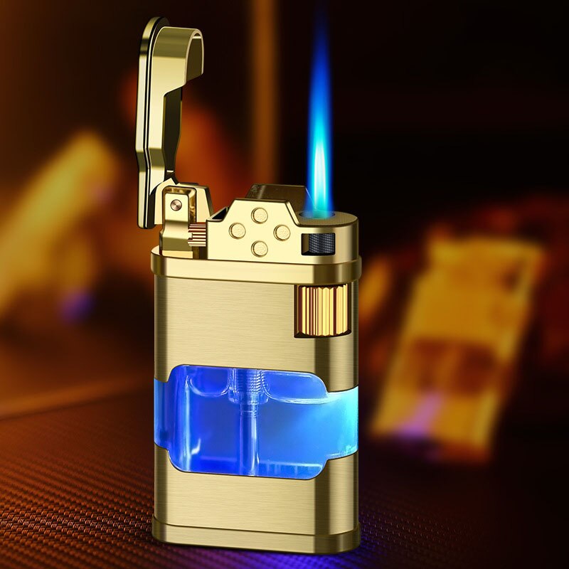 Blå Flamme Metall Vindproof Gass Lighter | Skanto