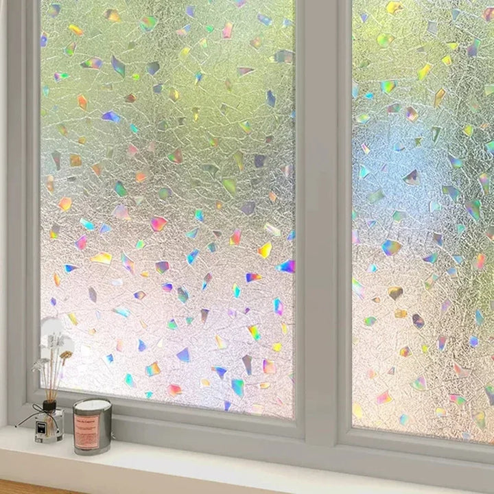 Skanto | 3D Buntglasvindu folie - Dekorativ vinylklistremerke for glassvinduer med statisk feste - Fenetre Buntglasvindu dekor