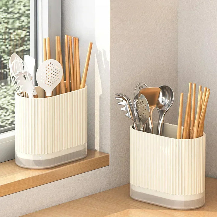 Skanto | Bestikkorganisator Duo | Veggmonterbar bestikkholder | Ingen boring | Dreneringsfunksjon | 16.5 × 8.5 × 12.5 cm