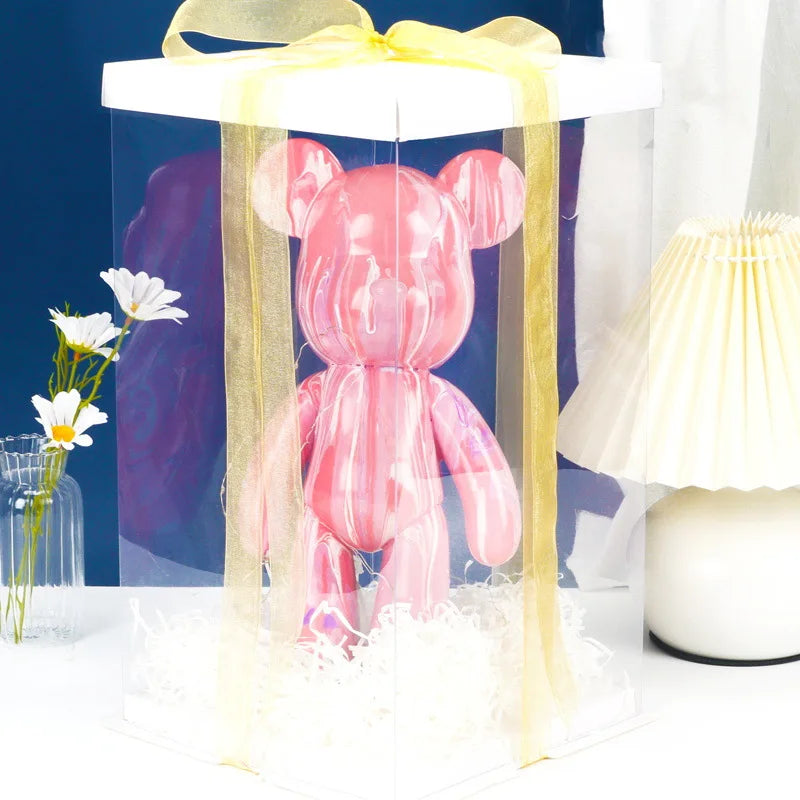 Norvo | Graffiti Malt Fluide Voldsom Bamse Hvit Kropp Ornamenter DIY Håndlaget Personlig Modell Hjemme Skrivebordsdekorasjon Tilbehør Ny