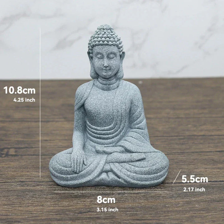 Skanto | Buddha Stein Statue Liten Buddhiste Munker Tibetansk Buddhisme Figurer Zen Hage Ornament Meditasjon Hjem Akvarium Dekorasjon