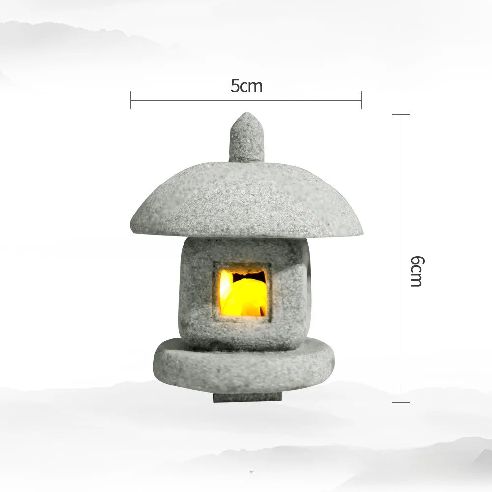 Norvo | Mini-Pagoda ZenStone | Sandstein Dekorasjon | For Hage, Bonsai & Zen Oaser | Håndlaget