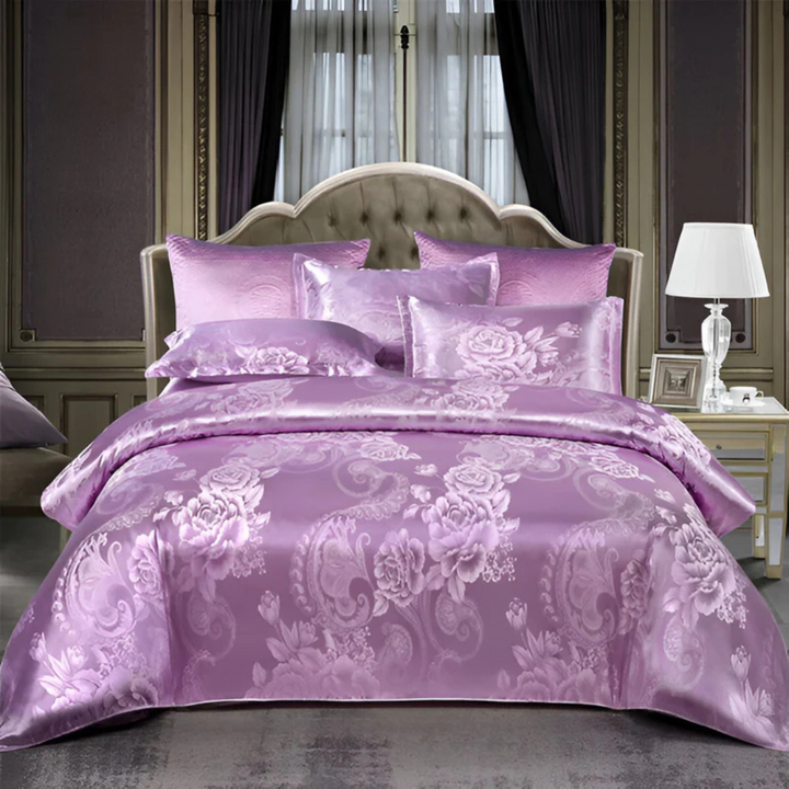 Skanto | Satin Floral Myk Duntrekk Sett
