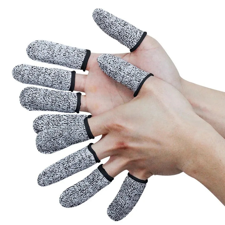 Skanto | 10 stk Antiskjær-fingerbeskyttere - Nivå 5 Høyfest sikkerhet, Fleksible fingerspisser-beskyttelse, Kjøkkenverktøy for forbedret fingersikkerhet