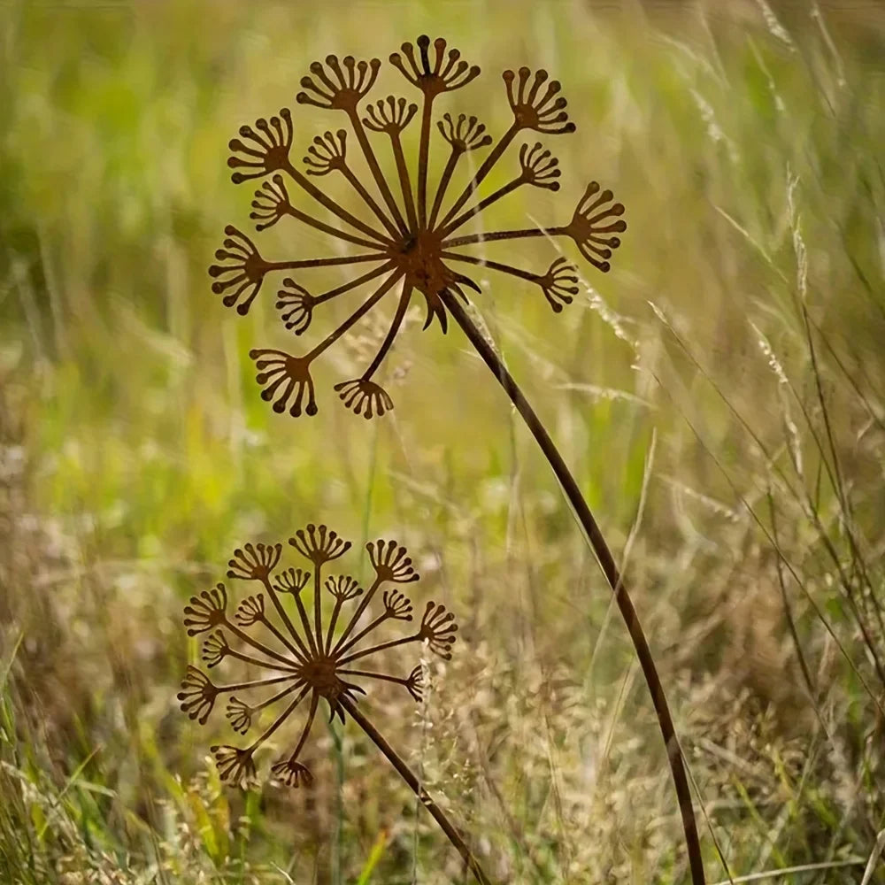Norvo | Florandis Metall Hagepinn Blomst | Dekorativ Pinn for Balkong, Seng & Blomsterpotte | Værbestandig & Detaljert
