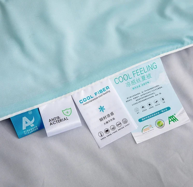Air Condition Sommer Komforter — Ren Farge Is Silke Kjøleteppe, Lett & Glatt Twin/King Størrelse Quilt | Skanto