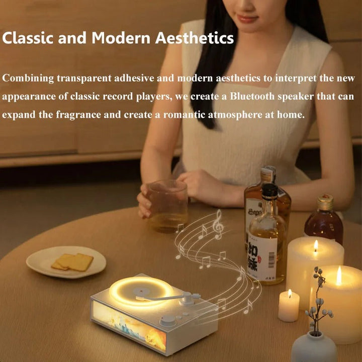 Vintage Design & LED-stemningsbelysning Trådløs aromaterapi-høyttaler | Skanto