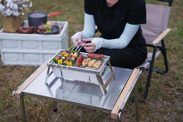 Skanto | Ultimate Camping Style Rustfritt Stål Sammenleggbar Grill