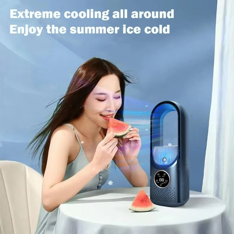 Skanto | Bærbar USB Elektrisk Bladeless Kjølevifte, Mini Skrivebords Air Conditioner