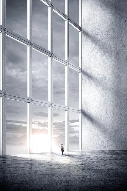 Modern Geometric Architectural Landscape Wall Art Fine Art Canvas Prints Pictures for Studio Home Office Entryway Inspiring Art Decor | Skanto