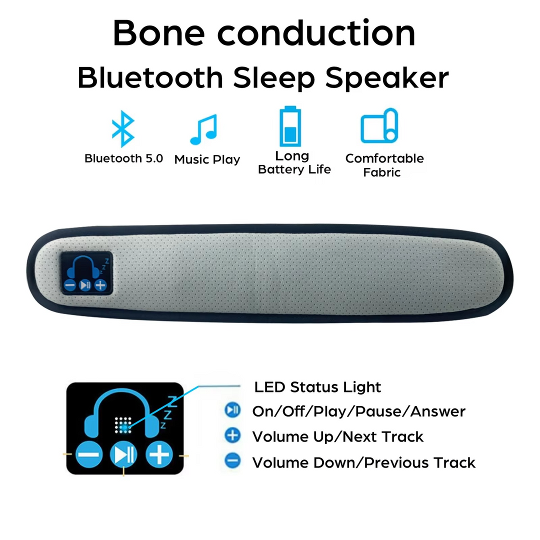 Skanto | Benledning Bluetooth 5.0 Trådløs Høyttaler, Bærbar Stereo Lydbar for Underpute Avslapning og Bedre Søvn