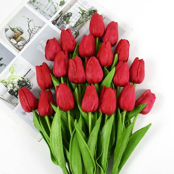 Skanto | Kunstig Tulipanbukett med Realistiske Livaktige Blomster
