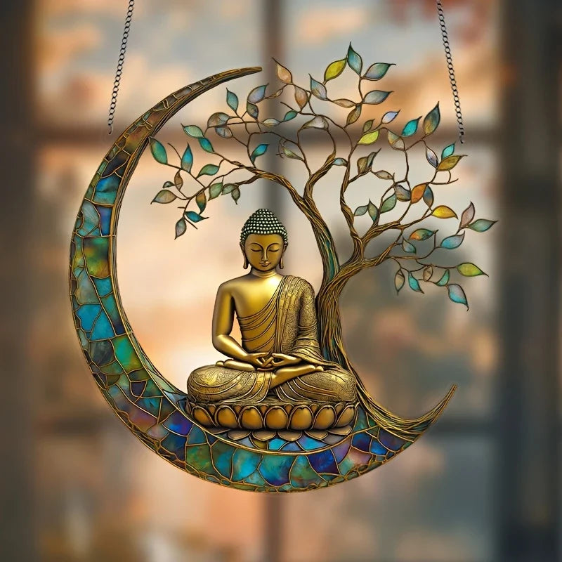Skanto | Akryl Solfanger ZenLight | 2D Buddha Dekor | Vindu & Hjem Tilbehør | Spirituell Romdesign