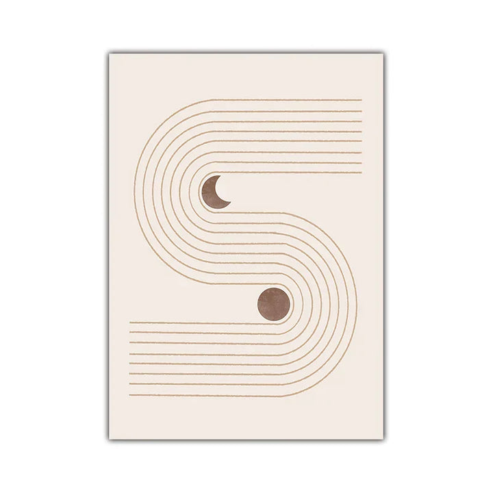 Minimalist Abstract Celestial Geometry Wall Art Fine Art Canvas Prints Sun Moon Posters Pictures For Living Room Bedroom Art Decor | Skanto