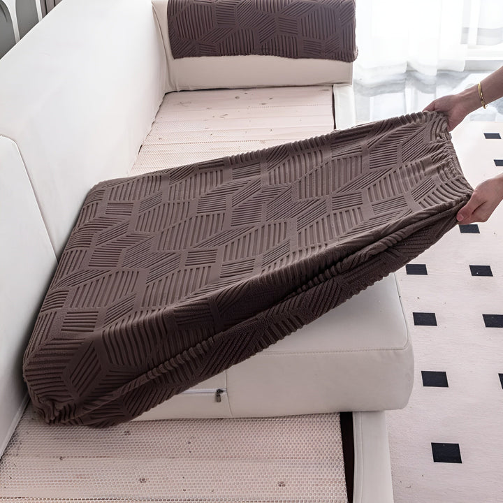 Jacquard Sofa Cover med Geometrisk Mønster – Myk & Katt-vennlig | Perfekt for Beskyttelse og Koselige Oppholdsrom | Skanto