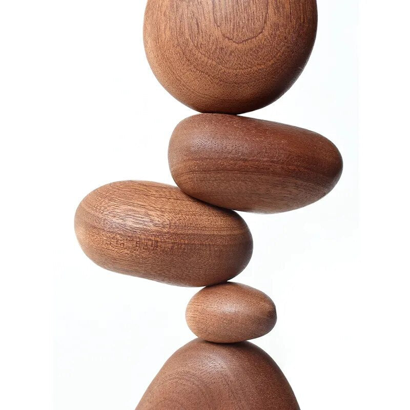Zen Wood Stone Shape Dekor